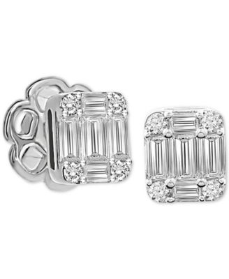 baguette earring studs