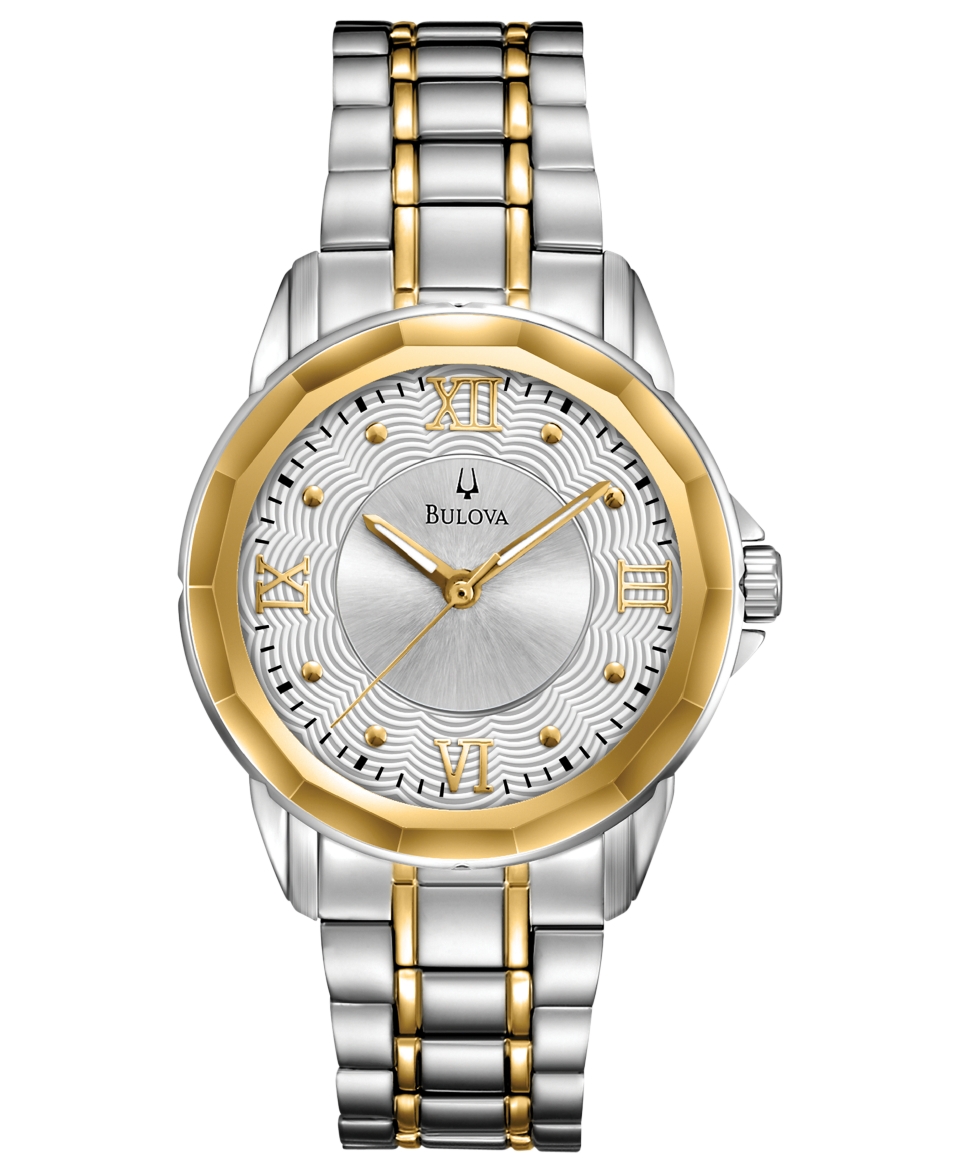 Bulova Womens Two Tone Stainless Steel Bracelet Watch 32mm 98L166   Watches   Jewelry & Watches