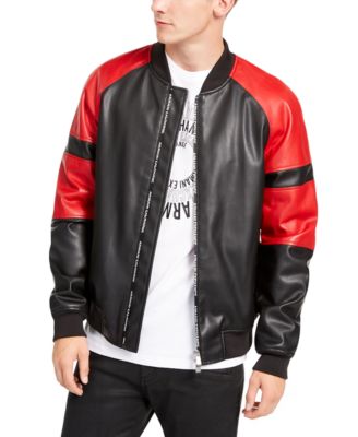 red leather bomber jacket mens