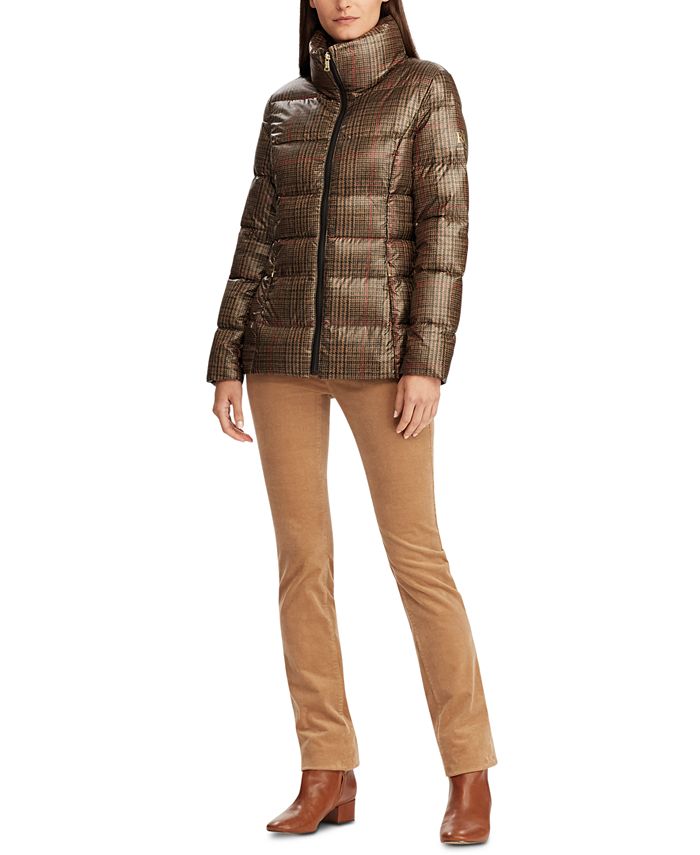 Lauren Ralph Lauren Quilted Plaid Down Coat & Reviews Coats Women