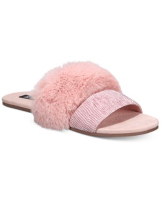 Double-Band Faux-Fur Slippers, Created 