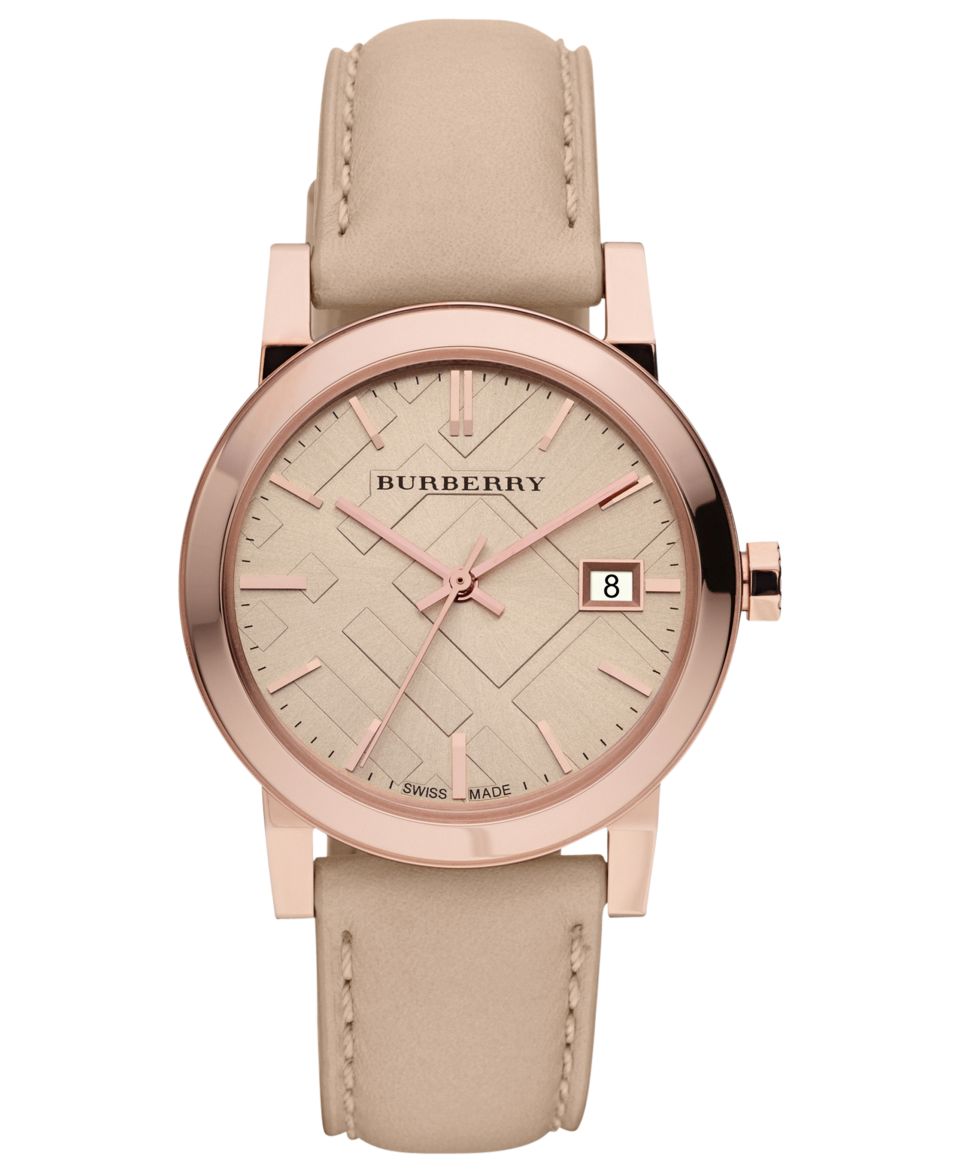 Burberry Watch, Womens Swiss Smooth Trench Leather Strap 34mm BU9107   Watches   Jewelry & Watches