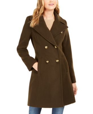wool blend double breasted peacoat michael kors