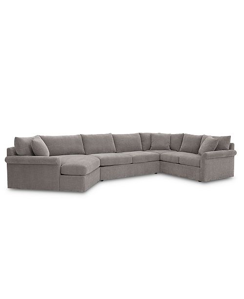 Furniture Wedport 3 Pc Fabric Sofa Return Sectional Sofa With Cuddler Created For Macy S Reviews Furniture Macy S
