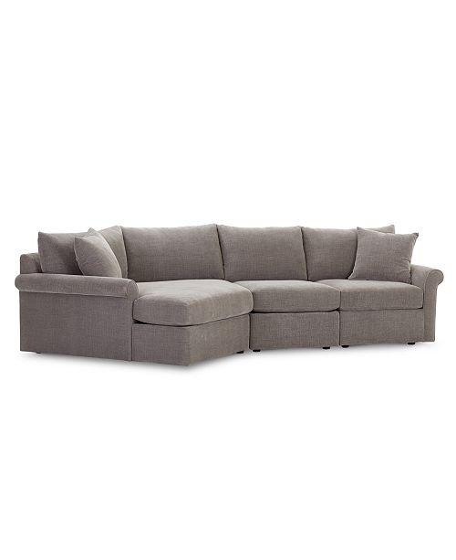 Furniture Wedport 3 Pc Fabric Modular Sectional Sofa With Cuddler Created For Macy S Reviews Furniture Macy S