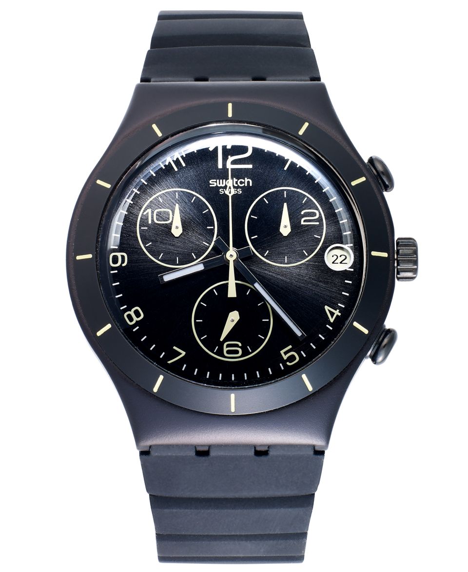 Swatch Watch, Unisex Swiss Chronograph Twice Again Black Silicone Strap 42mm SUSB401   Watches   Jewelry & Watches