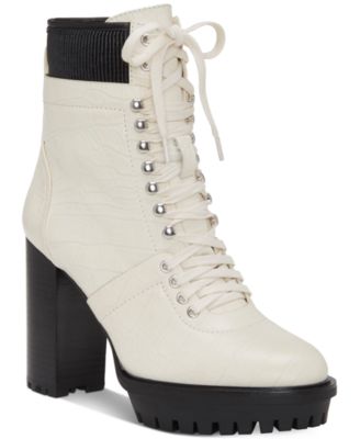 Ermania Lace Up Lug Sole Combat Booties 