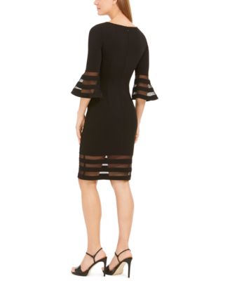 calvin klein lace bell sleeve sheath dress