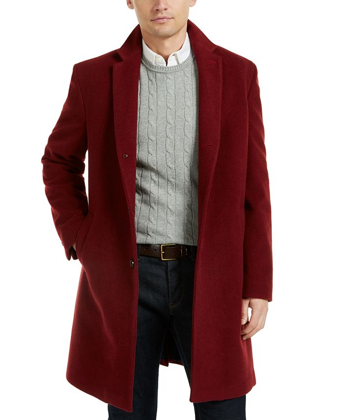 Tommy Hilfiger Addison WoolBlend Trim Fit Overcoat & Reviews Coats