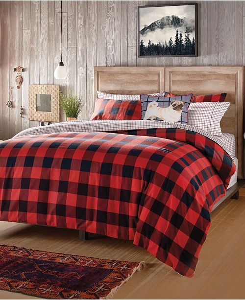 G H Bass Co G H Bass 2 Piece Buffalo Check Flannel Twin Comforter Set Reviews Bedding Collections Bed Bath Macy S