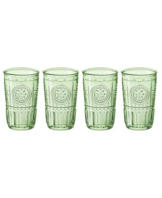 Pastel Green Romantic Water Glass, Set of 4