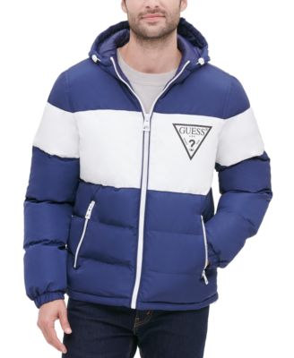 men's color block puffer jacket