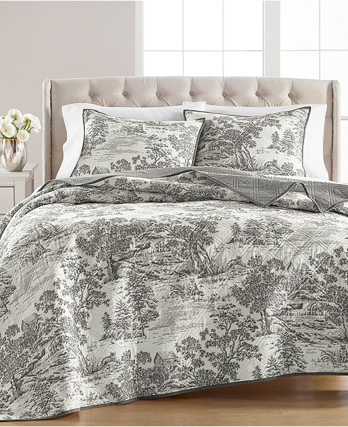Martha Stewart Collection Closeout Fox Toile King Quilt Created For Macy S Reviews Quilts Bedspreads Bed Bath Macy S