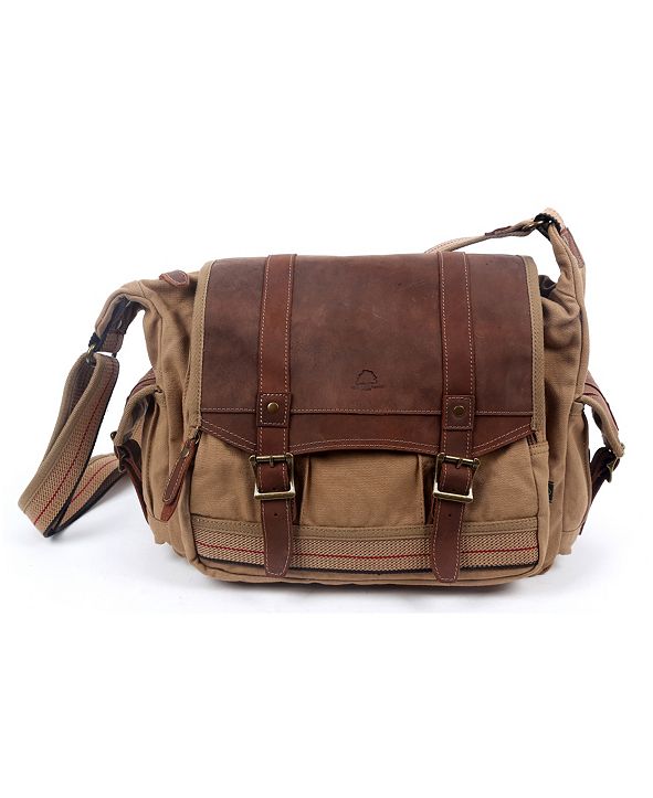 TSD BRAND Turtle Ridge Canvas Messenger Bag & Reviews - Handbags ...