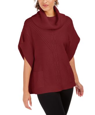 poncho cowl neck sweater