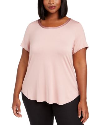 satin trim t shirt