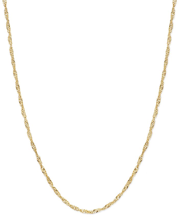 Macy S 18 30 Singapore Chain Necklaces In 14k Gold Reviews Necklaces Jewelry Watches Macy S