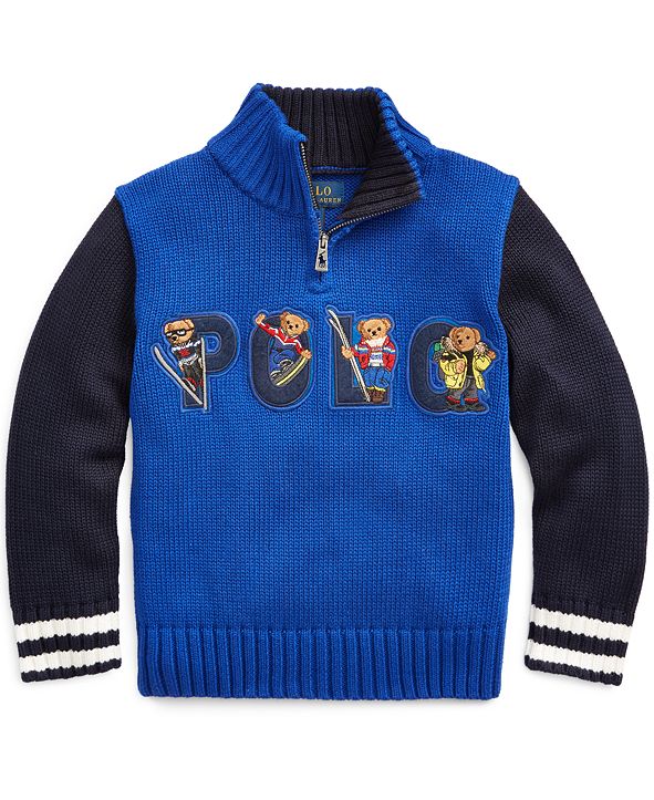 Polo Ralph Lauren Toddler Boys Bear Cotton Half-Zip Sweater & Reviews ...