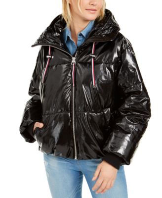 Tommy Hilfiger Shiny Hooded Puffer Coat 
