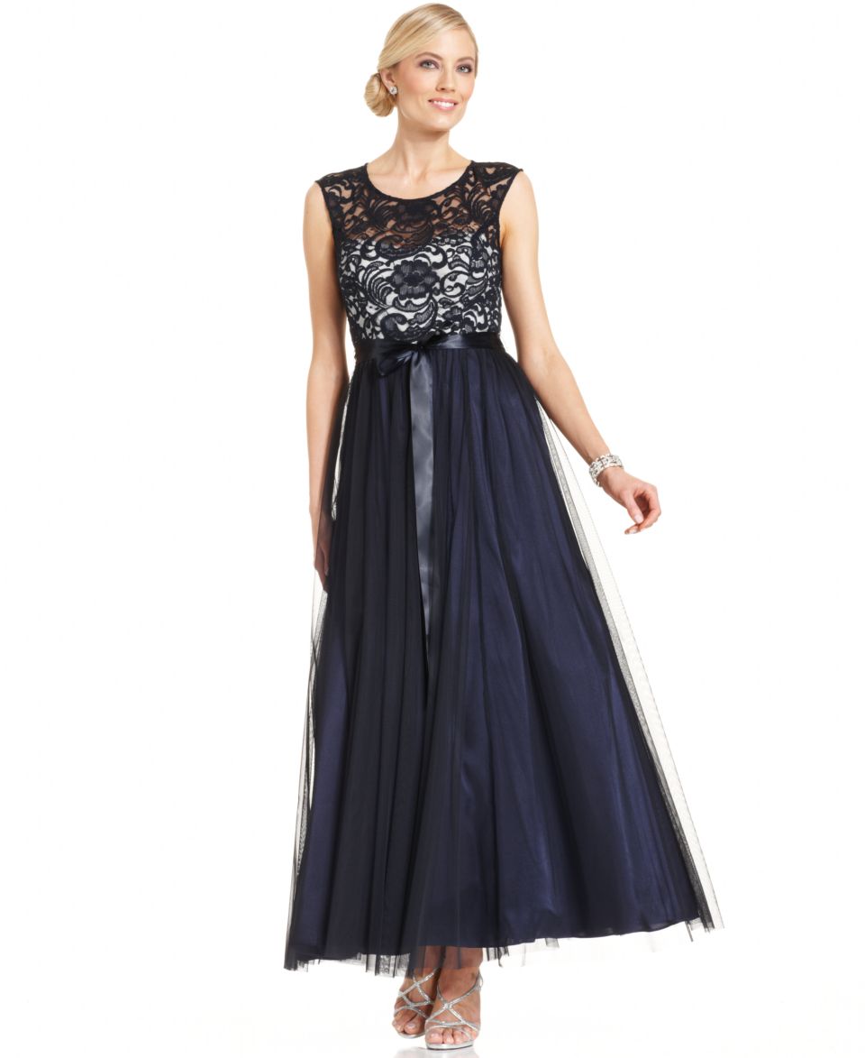 Xscape Dress, Sleeveless Lace Gown   Dresses   Women