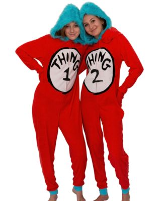 thing 1 and thing 2 onesies pajamas