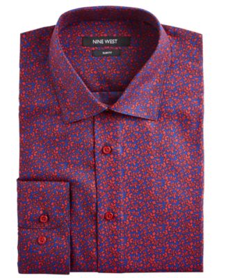 slim floral print dress shirt