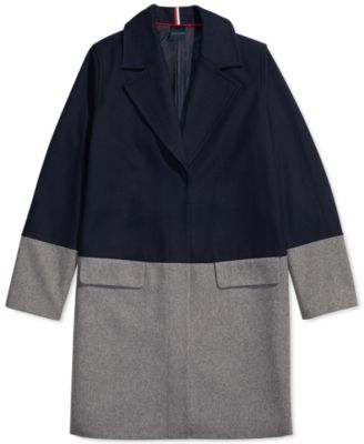 macy's black wool womens coats