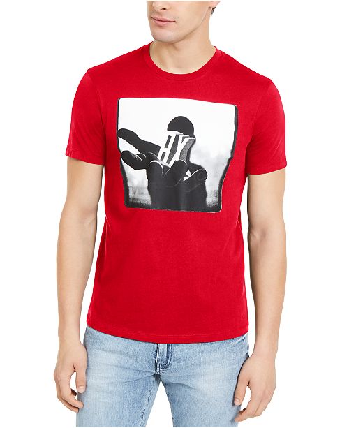 A X Armani Exchange Men S Slim Fit Ax Hand Graphic T Shirt Reviews T Shirts Men Macy S