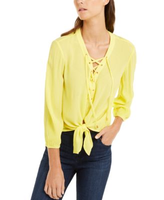 macy's tie front top