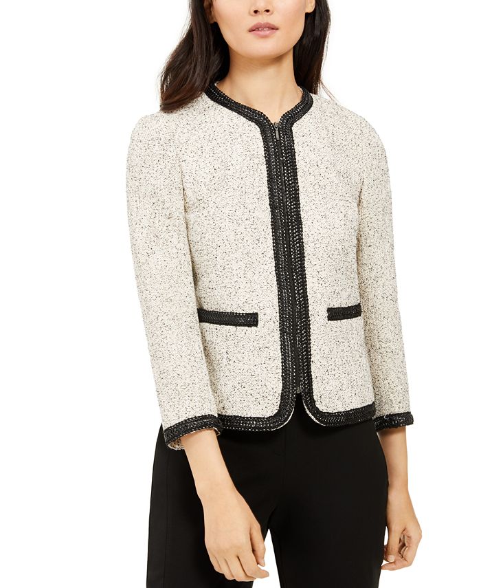 Anne Klein Speckled Tweed Jacket & Reviews - Jackets & Blazers - Women ...