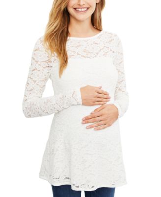Jessica Simpson Maternity Lace Nursing Nightgown - Macy's