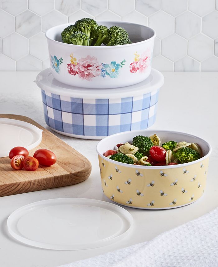 Martha Stewart Collection Garden Party Melamine Nesting Food Storage