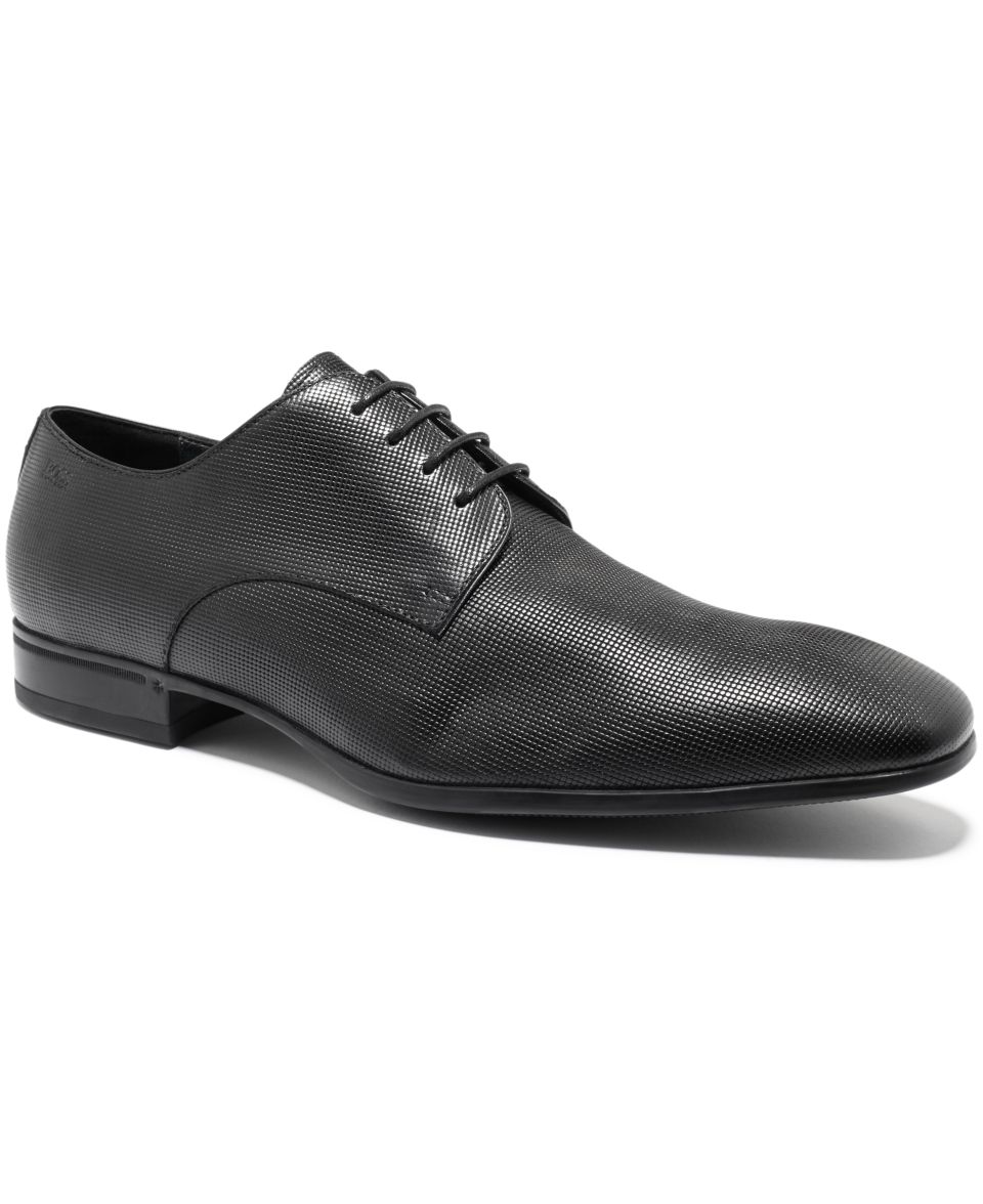 Hugo Boss Verab Textured Plain Toe Lace Up Shoes