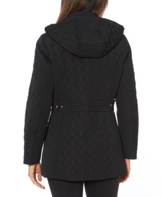 jones new york hooded quilted coat