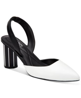 macy's black and white pumps