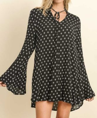 polka dot bell sleeve blouse