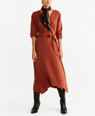 bow wrap dress mango