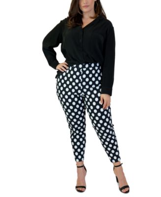 polka dot plus size pants