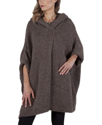 alpaca hooded poncho