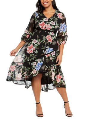 plus size chiffon midi dress