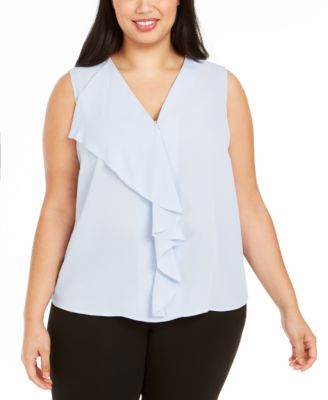 calvin klein ruffle blouse