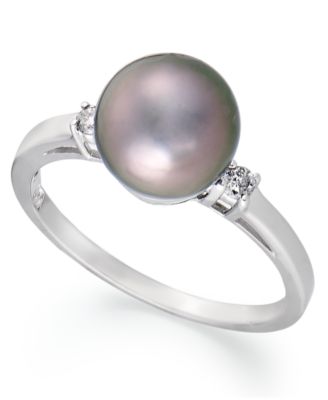 white gold pearl ring