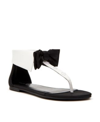 black bow flat sandals