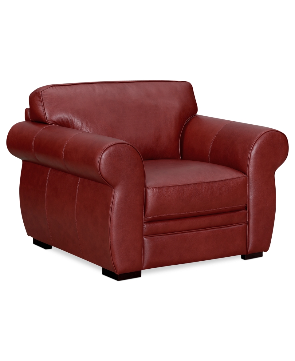 Carmine Leather Living Room Chair, 45W x 39D x 35H   Furniture