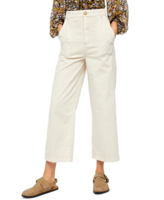 beige straight leg jeans