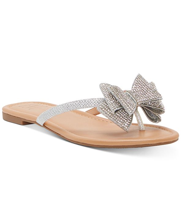 INC International Concepts INC Women's Mabae Bow Flat Sandals, Created ...
