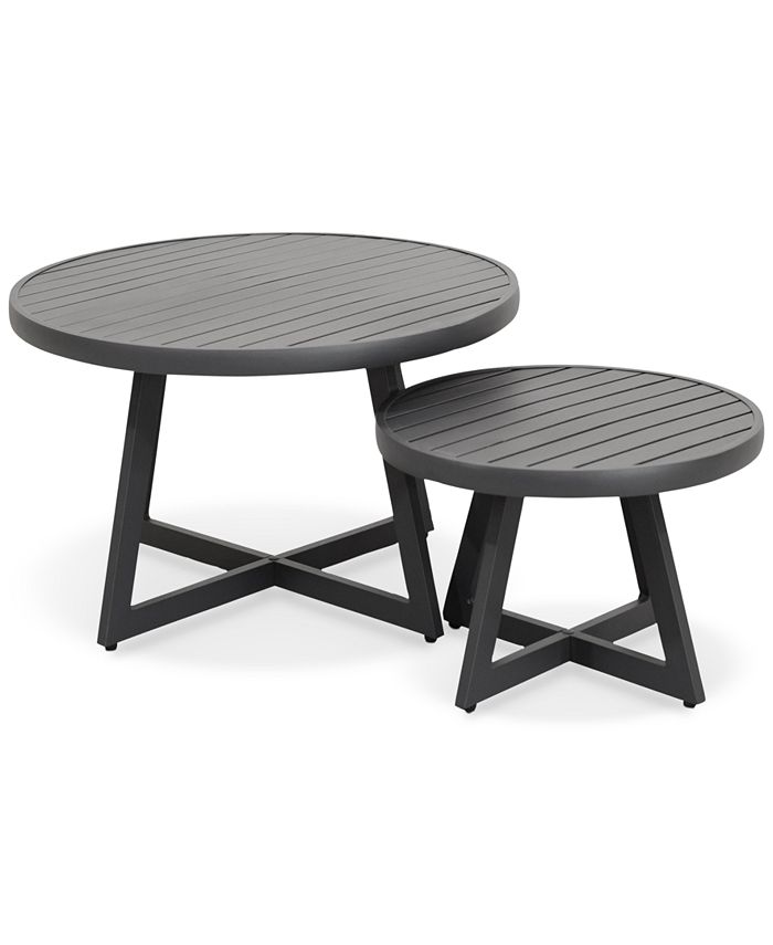 Furniture Braxtyn Outdoor Round Nesting Coffee Table Created For Macy S Reviews Furniture Macy S