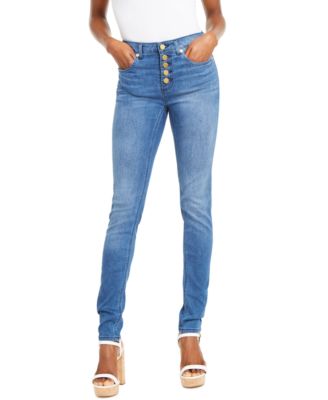 womens button jeans