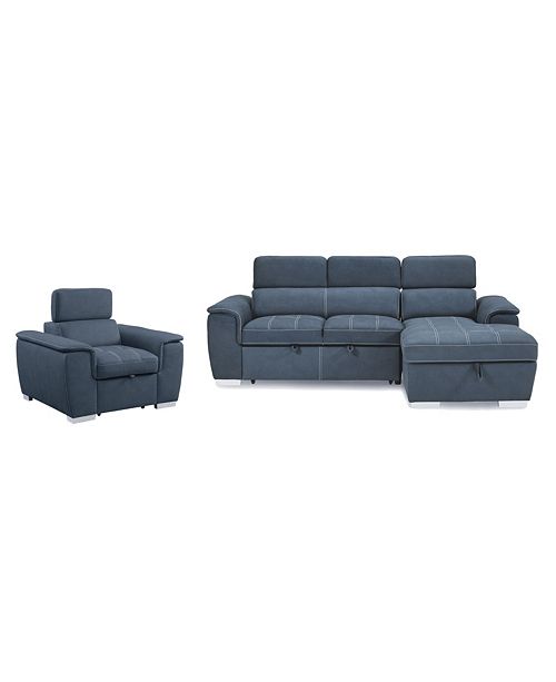 Homelegance Welty 2pc Sectional Sofa W Accent Chair Reviews Furniture Macy S