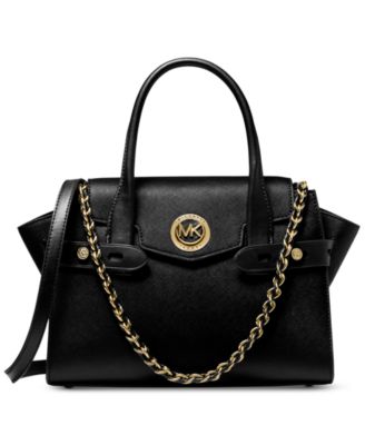 michael kors black and gold handbag